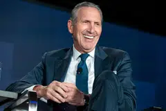 Laxman Narasimhan will take over Howard Schultz (pictured) as Starbucks CEO on April 1, 2023.