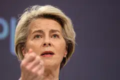 Ursula von der Leyen, president of the European Commission, at a news conference unveiling the Green Deal Industrial Plan in Brussels, Belgium, on Wed, Feb 1, 2023. 