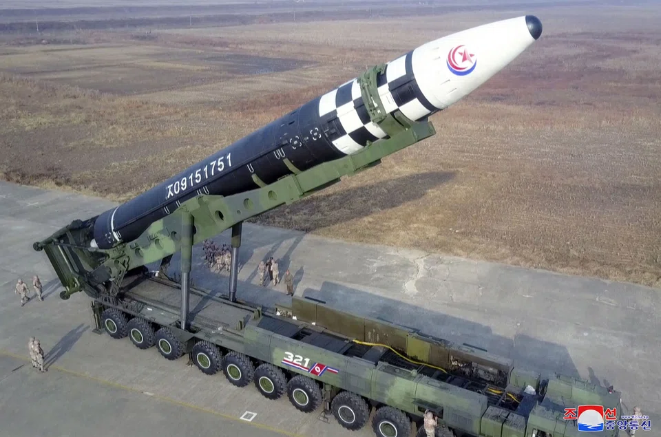 North Korea's new intercontinental ballistic missile (ICBM), "Hwasong Gun 17". North Korea test fired on Friday its newest ICBM with the potential range to hit the US mainland. 