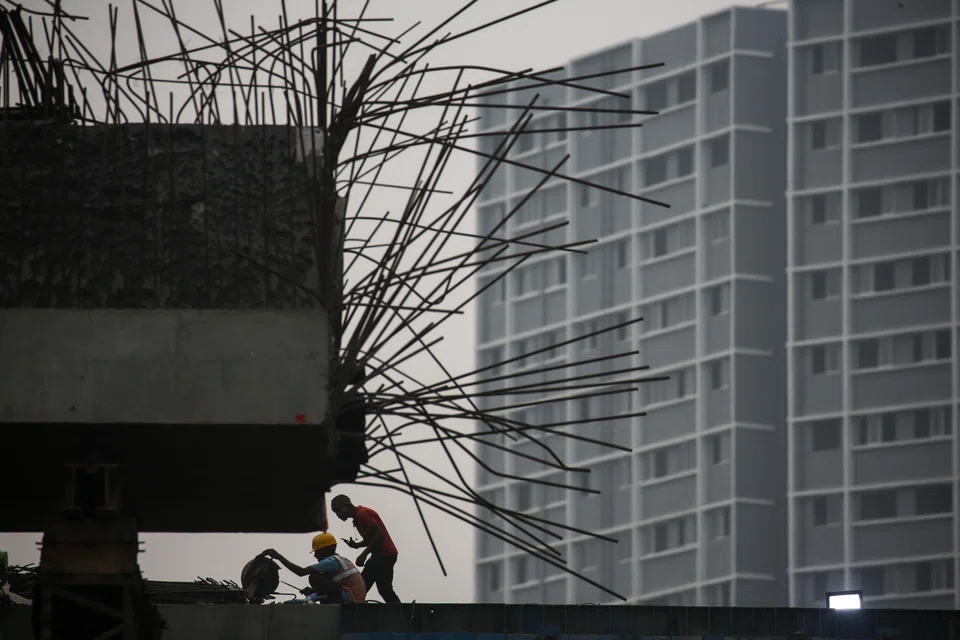 Worksite of Metro Bridge, under construction, in Mumbai, India, Jan 9, 2024. Public investment in physical infrastructure amounted to 4.5 per cent of GDP in the past two years.