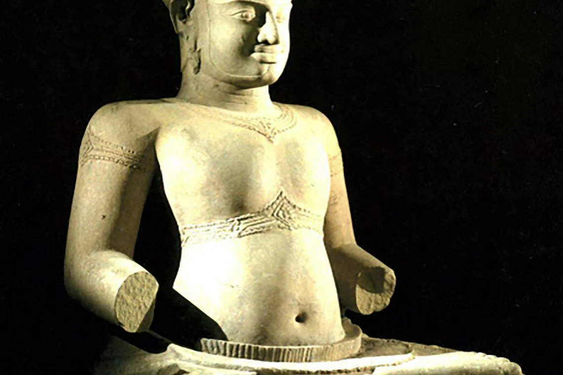 A statue of Dhrishtadyumna, one of the 33 items being returned to the Cambodia government by the Lindemann family. 
