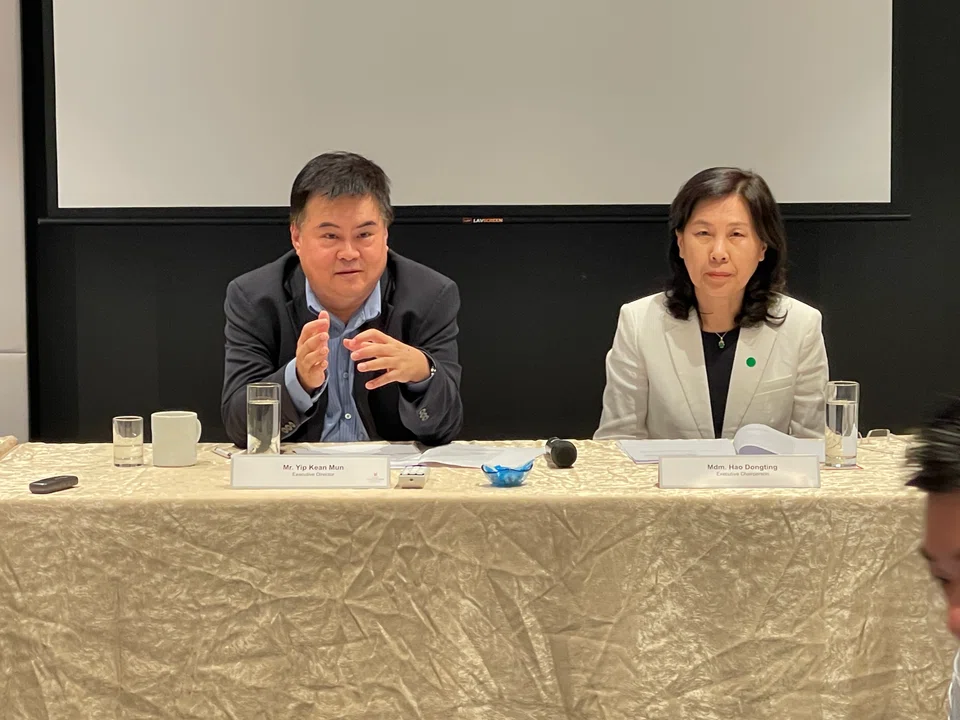 SDAI’s executive chairperson Hao Dongting (right) says the company's latest EGM marks a “vital milestone” towards its board’s ultimate goal of obtaining Singapore Exchange approval for the resumption of trading of the company’s shares.