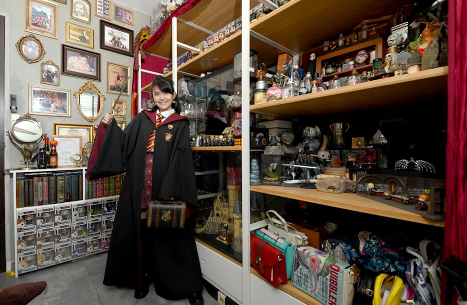 Cheryl Ma and her Harry Potter collection.