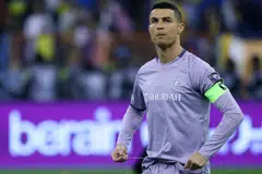 Al-Nassr's Portuguese forward Cristiano Ronaldo in action at the Saudi Super Cup semi-final against Al-Ittihad at the King Fahd Stadium in Riyadh on Jan 26, 2023.