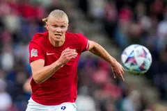 Erling Braut Haaland in action for Norway in the UEFA Nations League earlier this month. The 21-year-old striker will play for Manchester City in the English Premier League.
