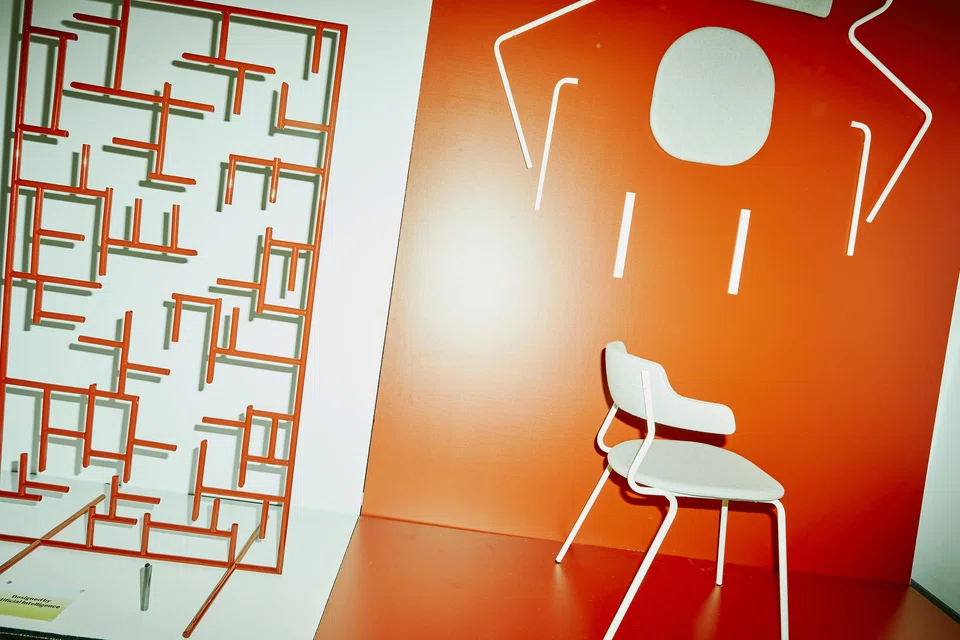 Objects at Singapore Design Week include sculptural room divider screens from Viewport Studio made from waste metal parts through its ongoing collaboration with Italian manufacturer Equilibri. 