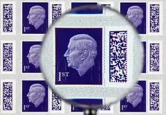 The new King Charles III 1st class stamp. 