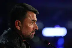 Mark MacGann, founder of Moonshot Ventures and the senior executive behind the Uber Files holds a news conference at the Web Summit, Europe's largest technology conference, in Lisbon, Portugal, Nov 2, 2022. 