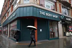 A shuttered The Body Shop store on Oxford Street, in London, February 29, 2024. 