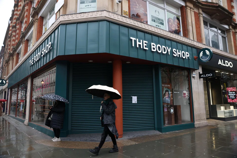 A shuttered The Body Shop store on Oxford Street, in London, February 29, 2024. 