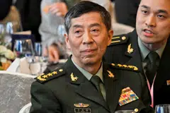China's Defence Minister Li Shangfu at the 20th Shangri-La Dialogue in Singapore on June 2, 2023. General Li, who has been absent from public view for two months, was dismissed as defence minister and state councillor.