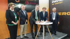 (From left) director of energy innovation at Bezos Earth Fund Nicole Iseppi, CEO of Ikea Foundation Per Heggenes, CEO of GEAPP Simon Harford, vice-president of policy and strategy at AIIB Danny Alexander, and president of AIIB Jin Liqun; the alliance will seek co-financing opportunities for projects and programmes in grid-based renewables, distributed renewables and fossil fuel transition.