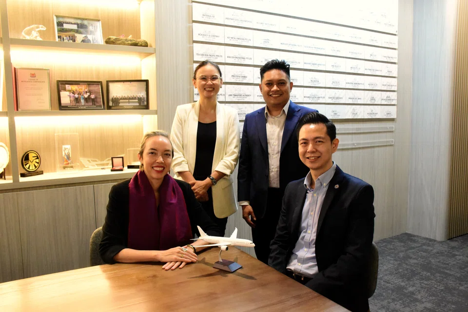 (From left): Nandina REM CEO Karina Cady; CCO Allison Nam; COO Dazril Phua; Dr. Jonathan Low, Coordinating Director (R&D) Advanced Remanufacturing and Technology Centre, A*Star.