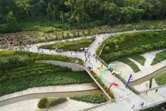 Incorporating rain gardens helped naturalise this concrete canal at Tampines. Such nature-based solutions are increasingly being used to create "green-grey" infrastructure to help cope with climate change. 