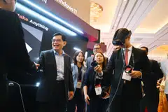 Deputy Prime Minister Heng Swee Keat (second from left) at this year’s edition of the Singapore Week of Innovation and Technology on Oct 31.