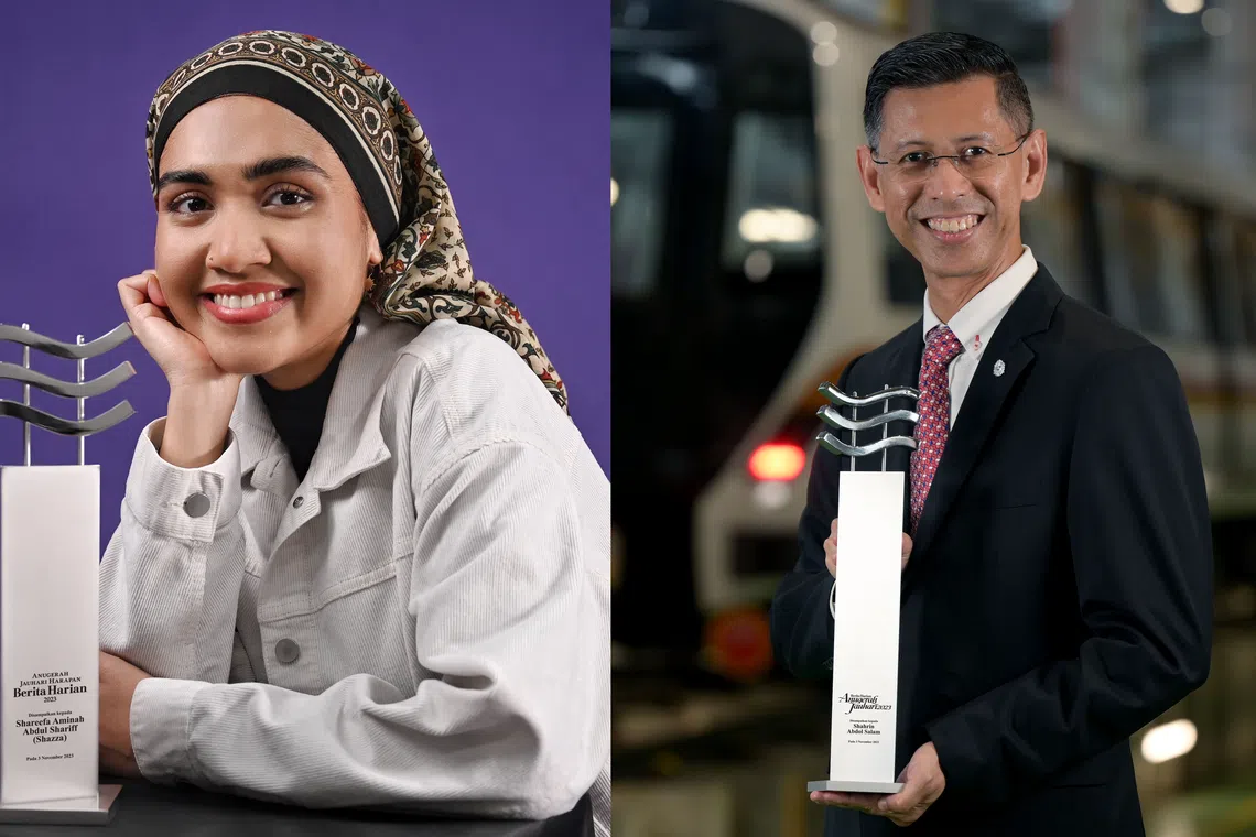 Shazza (left) and Shahrin Abdol Salam have been honoured as outstanding individuals in the Malay/Muslim community..