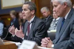 The changes are part of a sweeping review that Michael Barr (L) began as one of his first acts as the Fed’s vice chairman for supervision. Taken together, they mark the biggest revamp of capital rules for US banks since the aftermath of the financial crisis. 