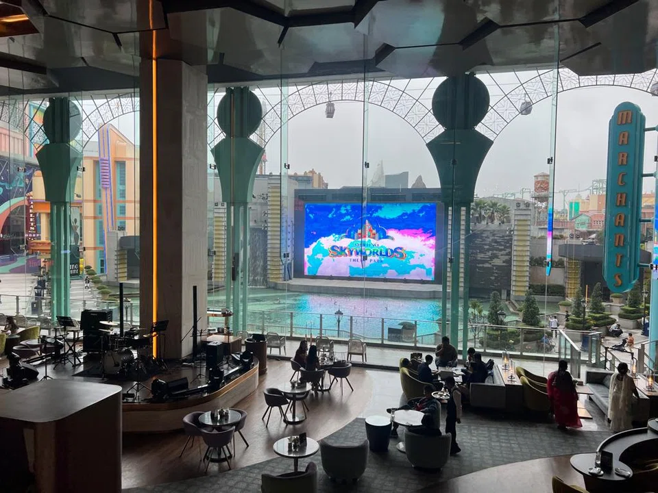 The Genting SkyWorlds theme park sits on 26 acres of land and features 26 rides.