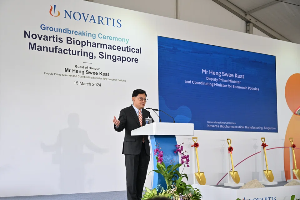 At the groundbreaking ceremony on Friday, DPM Heng Swee Keat said that the site expansion would more than double Novartis’ production capacity here.