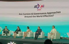 Copyright infringement was just one of the many thorny issues around AI raised by panellists in the wide-ranging discussion.