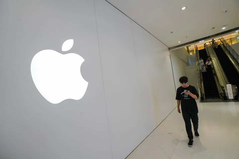 Apple fell 2.9 per cent on Thursday, its second straight decline, following reports that China has barred the use of iPhones in government offices.