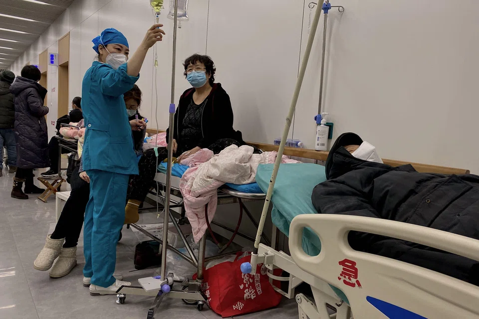 Covid-19 patients at a hospital in Tianjin on Dec 28, 2022. Some experts estimate there may be as many as 9,000 daily deaths.