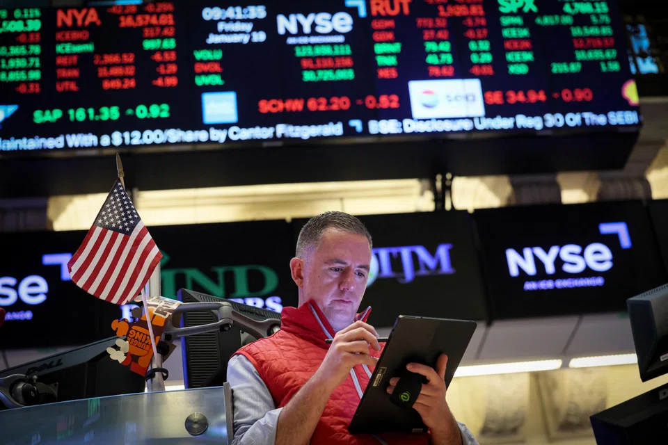 The Dow Jones Industrial Average falls 42.02 points, or 0.11 per cent, at the open to 37,959.79. 