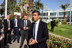British Prime Minister Rishi Sunak landed in Tel Aviv hours after Biden left, carrying similar messages of support and condolence for Israelis.