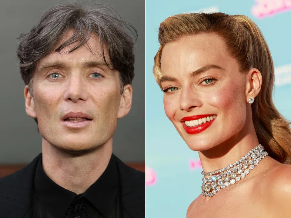 Oppenheimer, starring Cillian Murphy (left), is leading wins over Barbie, which has Margot Robbie (right) playing the titular doll.