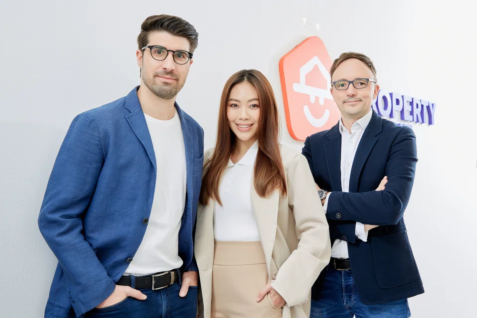 From left: PropertyScout's chief executive Mario Peng, chief sales officer Salita Kamnerdsiri and chief operations officer Dr Marco Barth.
