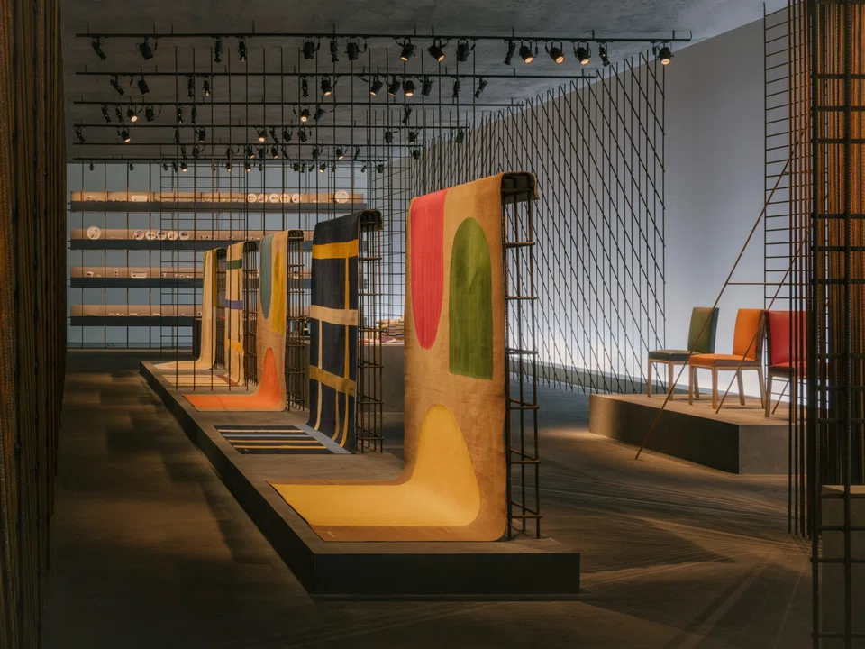Hermes opted for minimalism but emphasised its use of organic materials at Milan Design Week 2023.