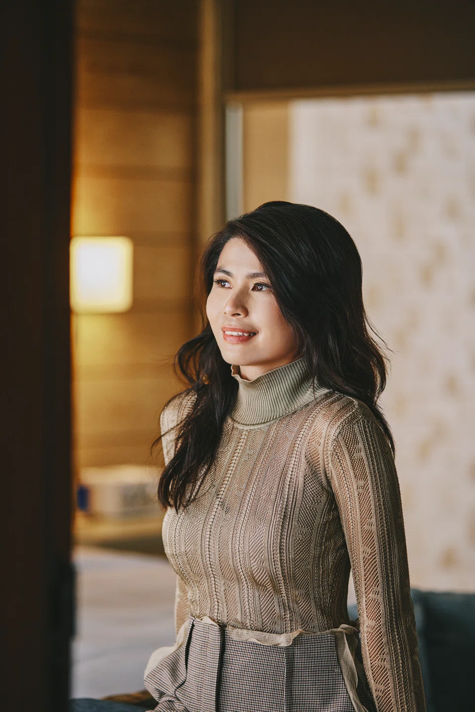 Marilyn Lum at the One&Only Desaru Coast resort. Knitted top and short skirt by Fendi. 