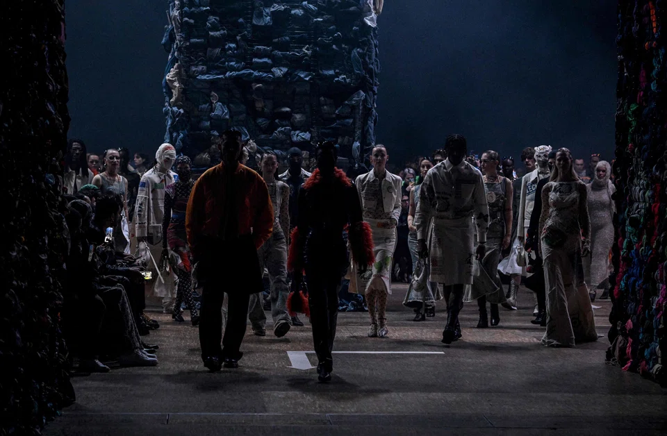 The show from France’s Marine Serre, who has disrupted the industry with her determined adherence to sustainability, as part of the men's fashion week in Paris on Jan 21. 