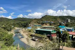 Myanmar's Khawmawi village, on the country's border with India. Parts of Myanmar near the border have seen frequent clashes since Arakan Army fighters attacked security forces in November 2023.