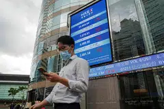 The Hang Seng Index dropped 1.94 per cent, or 361.51 points, to 18,234.27.