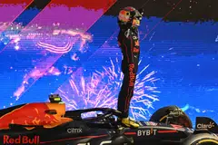 Perez's victory is provisional pending a post-race investigation into a possible infringement while the safety car was deployed.