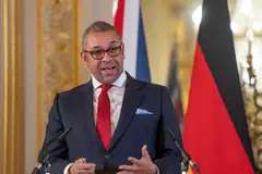 The agreement was critical to further talks on the trading regulations known as the Northern Ireland Protocol, British foreign minister James Cleverly (top) and European Commission Vice President Maros Sefcovic said after a meeting in London.