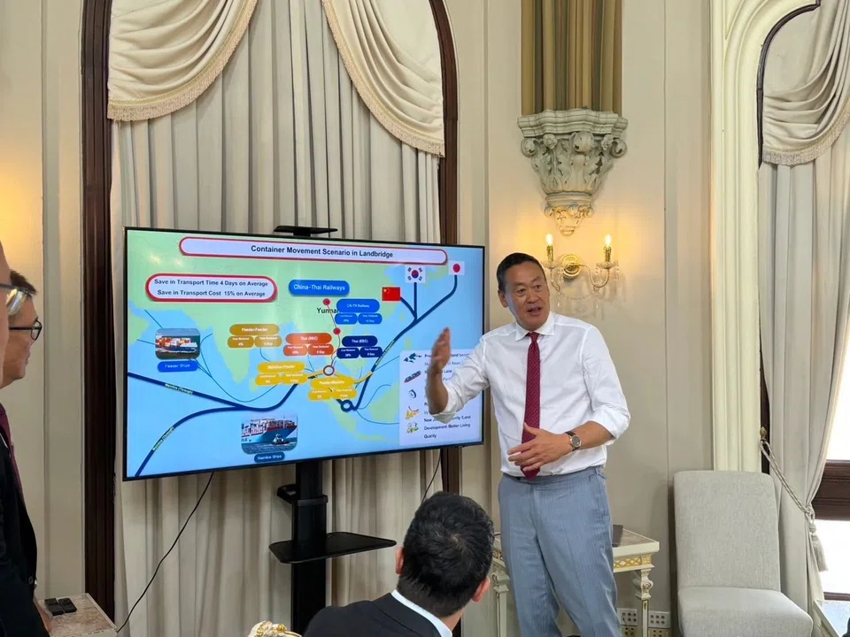 Thai Prime Minister Srettha Thavisin makes a pitch to potential investors about the Landbridge project during his recent visit to the US. 