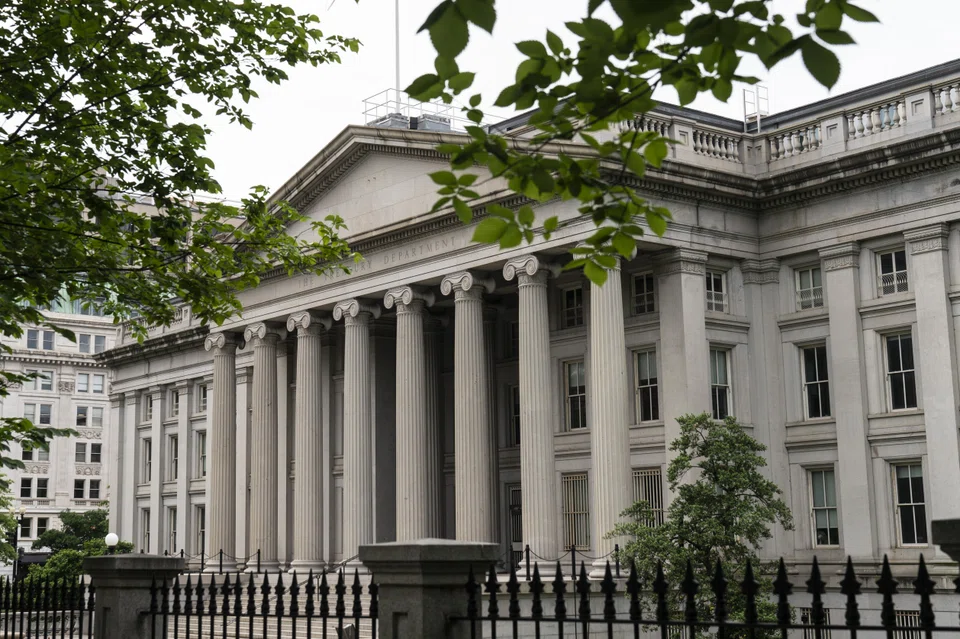 FILE PHOTO: The US Treasury building in Washington, D.C. in the US.  Investment banks find the May inflation figures concerning.  