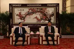 Meeting Song Tao (right), head of China’s Taiwan Affairs Office, in the central Chinese city of Wuhan, former Taiwanese President Ma Ying-jeou said maintaining the peaceful and stable development of relations is the “general mainstream view of Taiwanese society”.