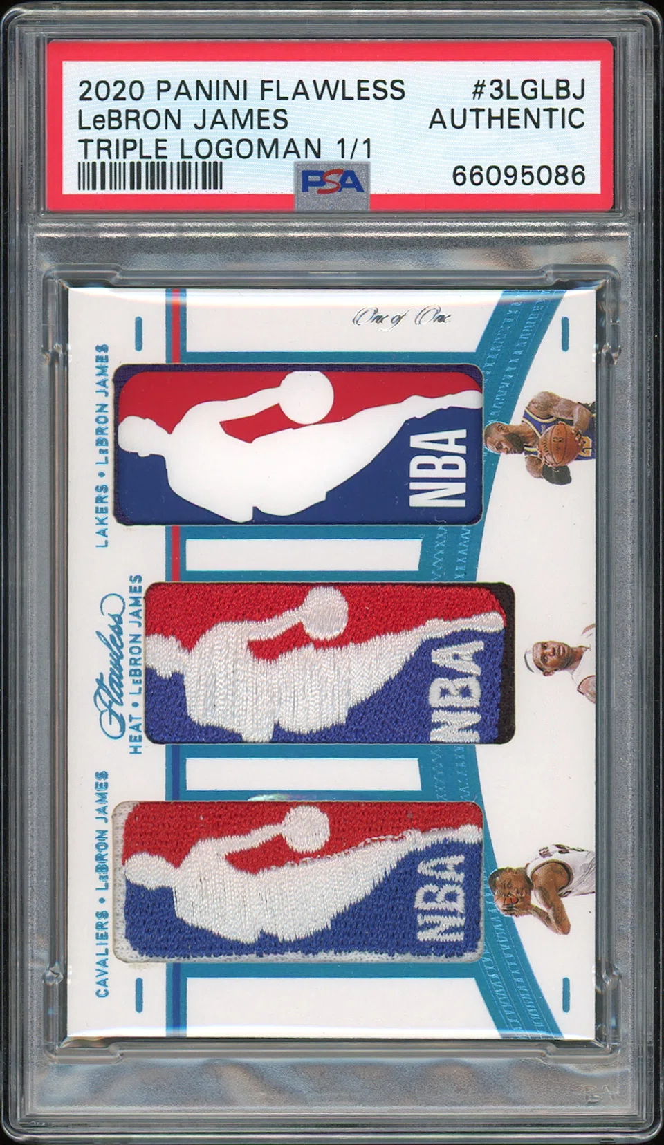 This Lebron James trading card, with game-used and worn NBA logos from his time with the Cleveland Cavaliers, Miami Heat and Los Angeles Lakers, is one of the most expensive basketball cards in the world today. 