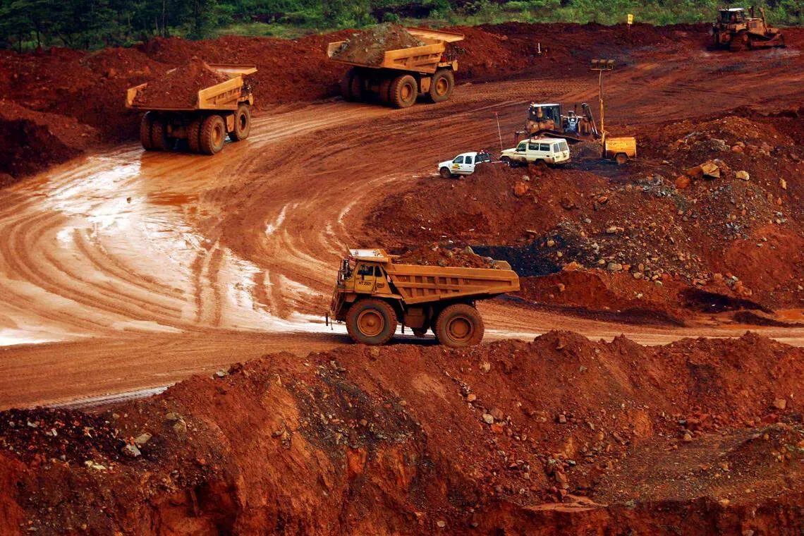 Trucks carrying raw nickel ore near Sorowako in Indonesia's Sulawesi island. 
