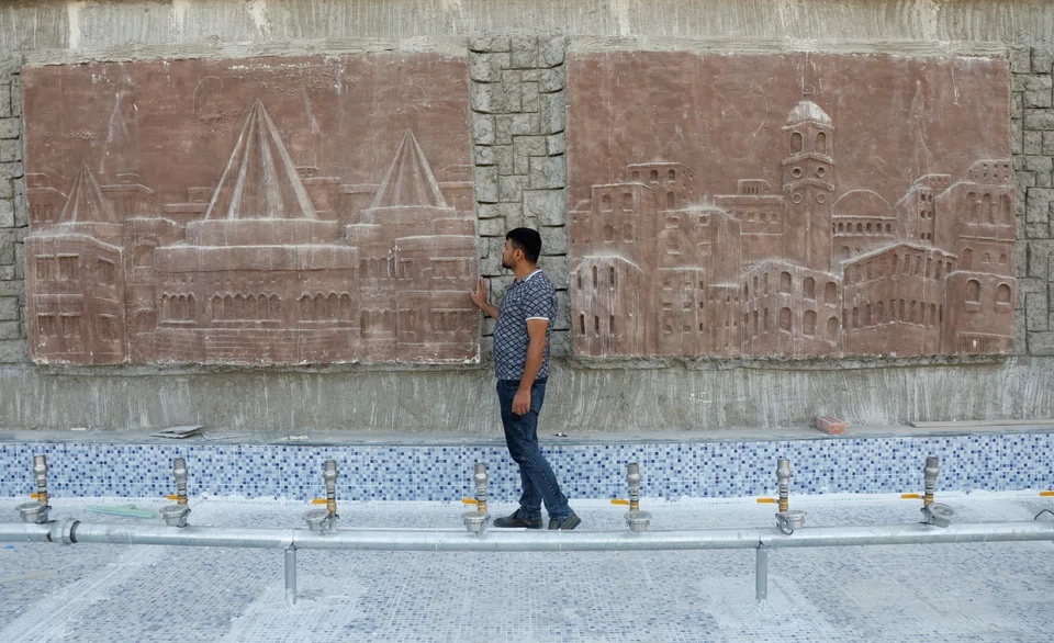 The clay-based murals reflect the country's long history - from the Assyrian period through to the Islamic State occupation.