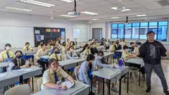 David Ebenezer Toh after a sharing session on his company’s Roxy Rockstars programme at Fairfield Methodist School's Education and Career Guidance talk. Some Secondary 3 and 4 students expressed interest in joining Roxy Rockstars after their O-levels, as the programme is open to 17- to 35-year-olds.