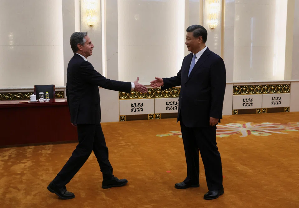 Chinese President Xi Jinping hailed “progress” after shaking hands with Blinken at the Great Hall of the People, a grand venue usually reserved for greeting heads of state.