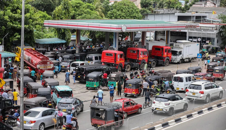 Sri Lanka asked citizens not to queue for gasoline as the nation, on the verge of default has no dollars to pay for a fuel shipment.