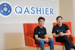 Qashier co-founders Christopher Choo (left) and Franklin Zhao. The fintech startup provides businesses with smart point-of-sale and payment solutions. 