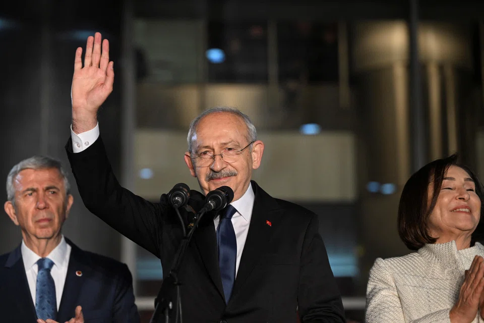 Turkey's main opposition Republican People's Party (CHP) leader Kemal Kilicdaroglu greets his supporters at the party's headquarters after a six-party alliance announced him as its presidential candidate, in Ankara, Turkey March 6, 2023. 