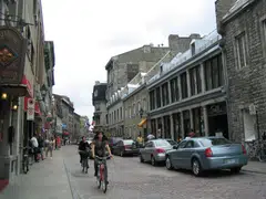 Street scene in Montreal. Canada booked broad declines in exports in June, with metal and non-metallic mineral products being the largest drag.
