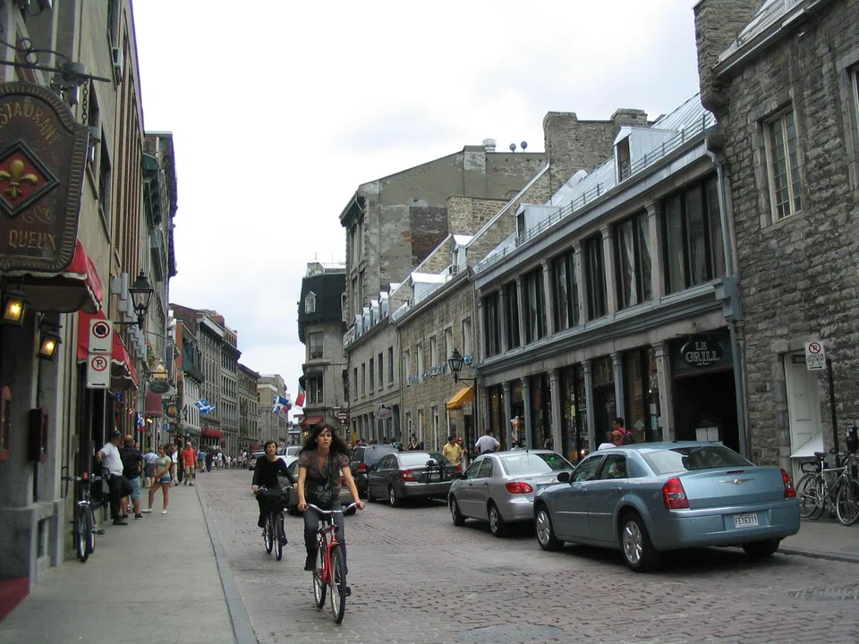 Street scene in Montreal. Canada booked broad declines in exports in June, with metal and non-metallic mineral products being the largest drag.